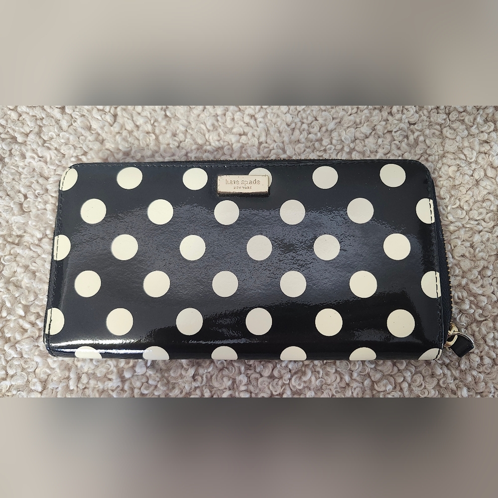Kate Spade Black and White Polka Dot Wallet